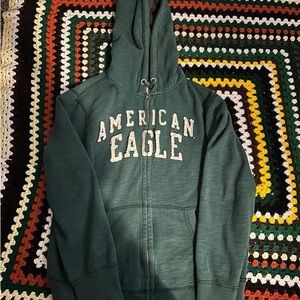 American Eagle Outfitters green vintage fit graphic zip up